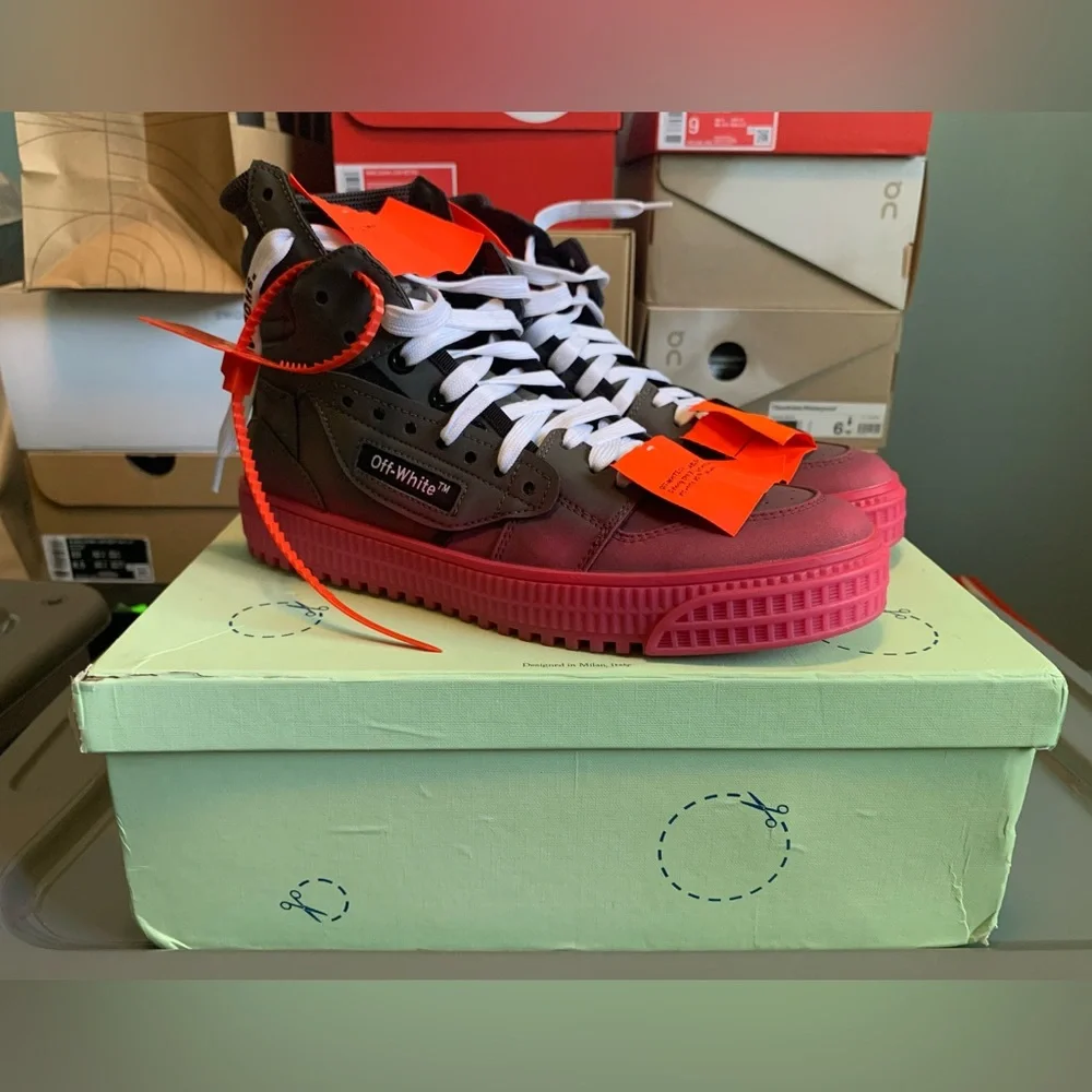 OFF-WHITE OFF COURT 3.0 Sneakers - Size 7 US / 40 EU - Grey Fuchsia Purple Shoes - Picture 9 of 15